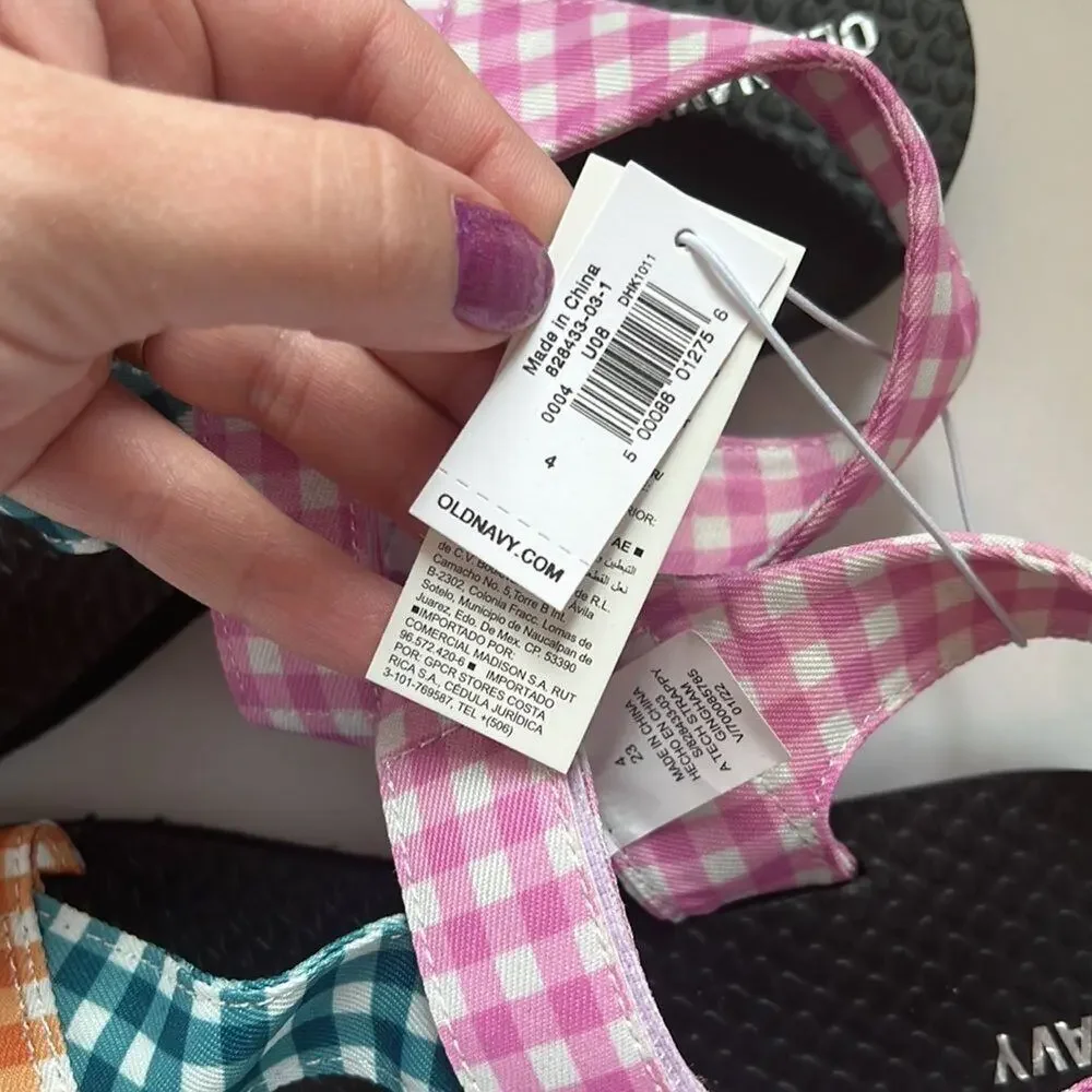 NWT Old Navy Asymmetric Cross Strap Sandal | 4‎ Youth Big Kid